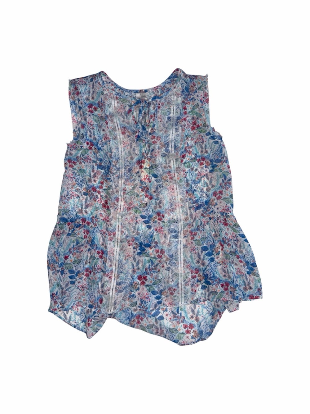 LC Lauren Conrad Floral Lace Trim Peplum Top NWT Size S